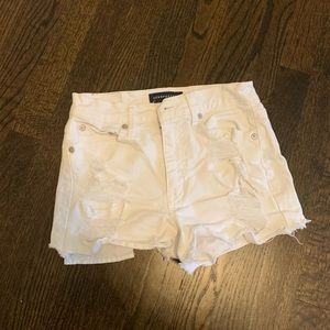 white denim shorts